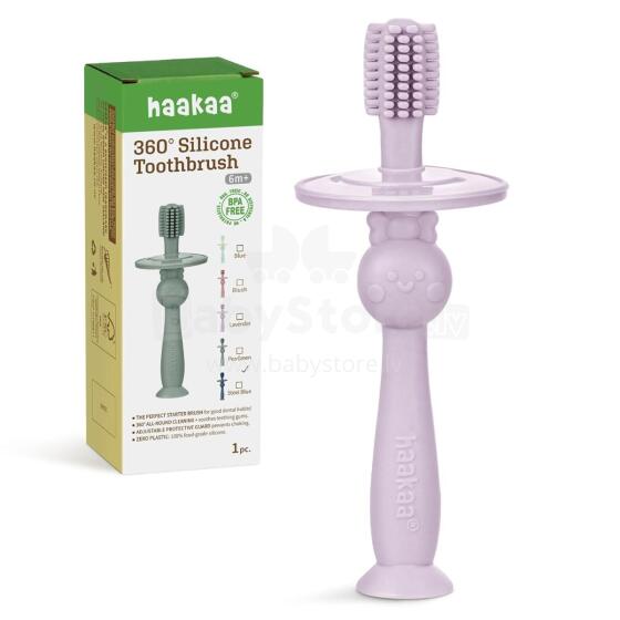 Haakaa 360° Silicone Toothbrush  Art.BHK075-LA Lilac  first silicone toothbrush