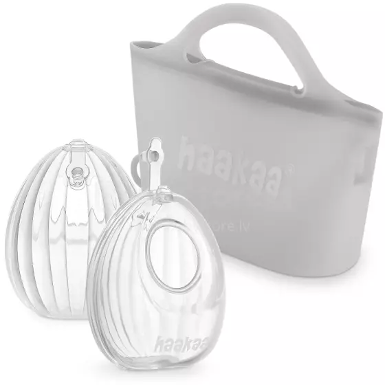 Haakaa Shell Wearable Silicone Breast Pumps Art.MHK185-R Shell Pumps & Steriliser Bag Combo - 120ml Shell (2pcs) +  Steriliser Bag (1pc)