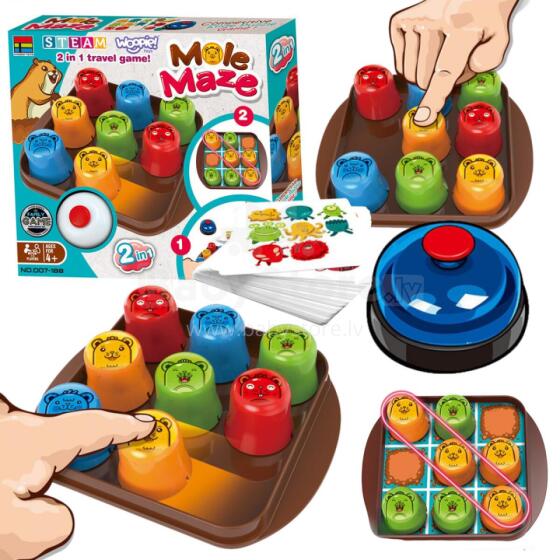 WOOPIE IQ Logical Educational-Strategic Game 2in1 Tic Tac Toe 8pcs