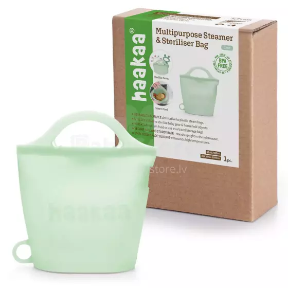 Haakaa Multipurpose Steamer & Steriliser Bag  Art.UTE104-LE Lime Multipurpose Steamer & Steriliser Bag,900ml