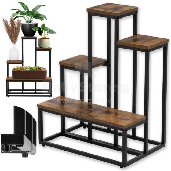 Metal flower stand Springos GA0210 67 cm with 4 shelves, loft-style, multi-level, modern