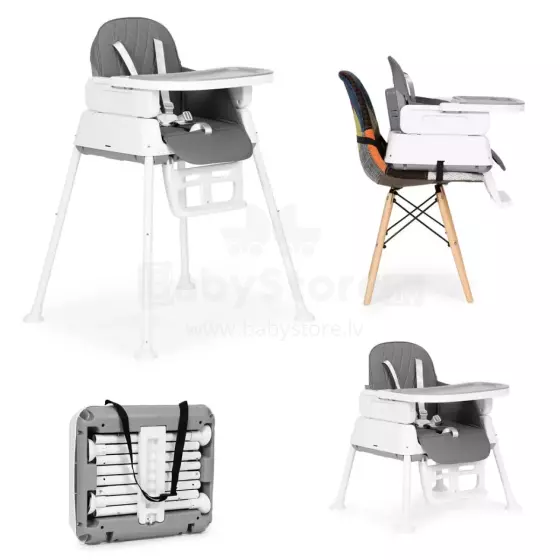 EcoToys Chair Art.263215 Grey High Chair for Children 3-in-1 Foldable