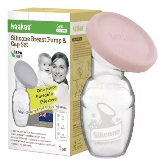 Haakaa Breast Pump Gen.1 Art.GBHK042-BH Blush Mātes piena savācējs ar vāciņu,100ml