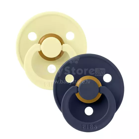 Bibs Studio Colour Round Art.263668 Luna/Deep Space Pacifier, 100% natural  6-18  (2pcs)