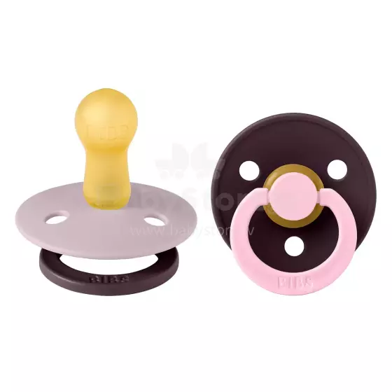 Bibs Studio Colour Round Fusion Art.263669 Dusky Lilac Plum Mix Pacifier, 100% natural  6-18  (2pcs)