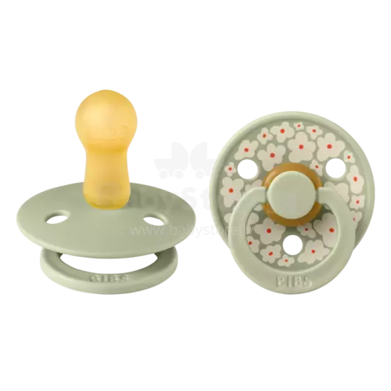 Bibs Studio Colour Round Fusion Art.263672 Jasmine Sage Mix Pacifier, 100% natural  6-18  (2pcs)