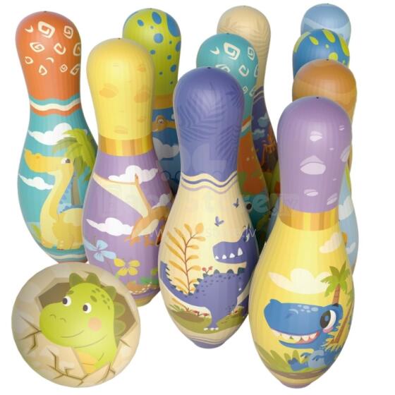 WOOPIE Gra Zręcznościowa Kręgle Dinozaury Zestaw 12el.