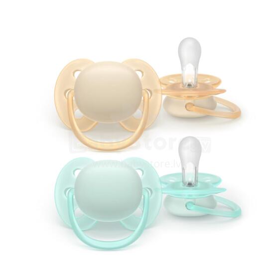 AVENT SCF091/40 Ultra Soft Pacifier 0-6m Beige / Mint