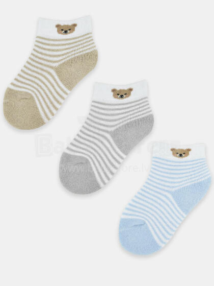 NOVITI SF025-B-01 Boys' Socks with Fluffy Bear Cuff Mix 6-12m