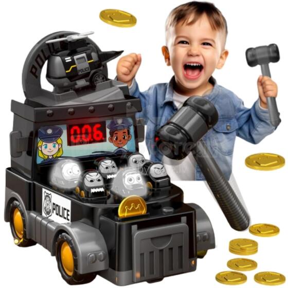 WOOPIE Dexterity Game Hit the Hammer Police Car with Accessories