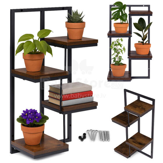 Wall Plant Stand Hanging Shelf for Flowers Decorations 4 Levels Loft ModernHome