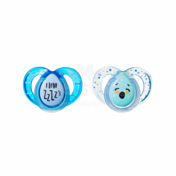 Tommee Tippee soother silicone 2pcs 6-18m Night 433661