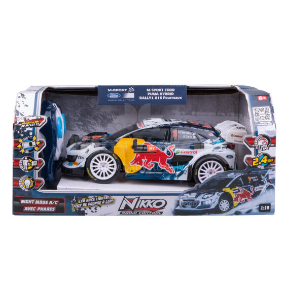 NIKKO Radiovadāma automašīna M-Sport Ford Puma #16 Formaux, mērogs 1:18