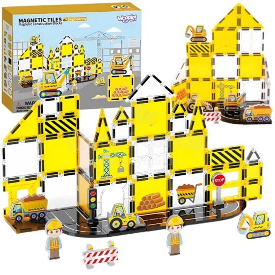 WOOPIE Magnetic Construction Blocks Construction Site STEAM 47 pcs