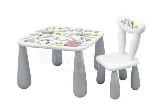MALTEX SET LUNA TOWN Children's Table + Chair White/Grey