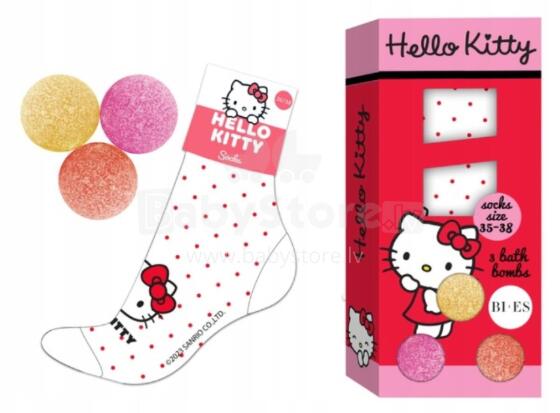 Kompl.Hello Kitty.zeķ.,3 vannas bumbas