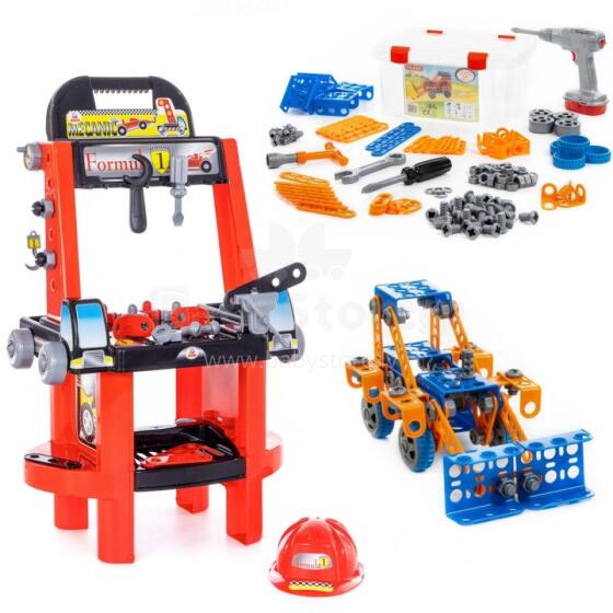 DIY Set "Super Mechanic" + Construction Block Tool Set "Inventor" Polesie