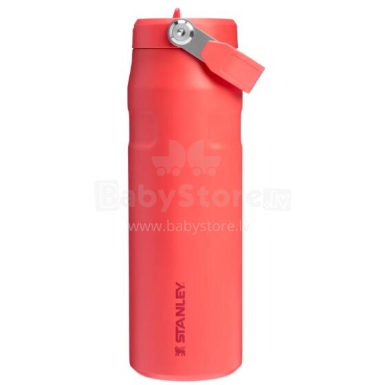 Thermos bottle with straw The IceFlow Bottle Flip Straw 2.0 0.7L coral red-orange