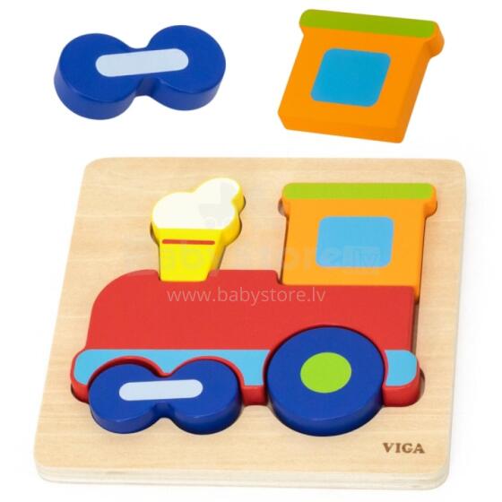 VIGA Wooden Educational Puzzle Montessori Train