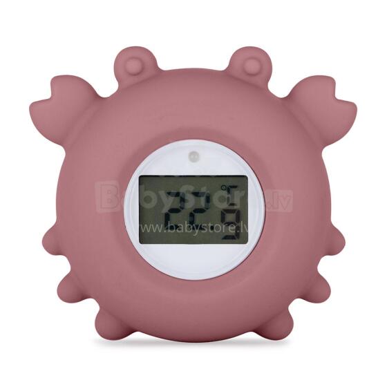 PETITE&MARS 583820 Silicone Digital Bath Thermometer Crab Caleb Dusty Rose