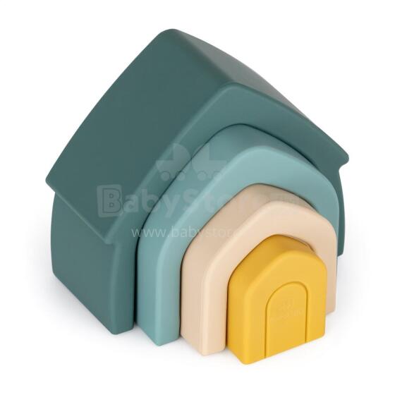 PETITE&MARS 600817 Silicone Toy - Puzzle House Misty Green