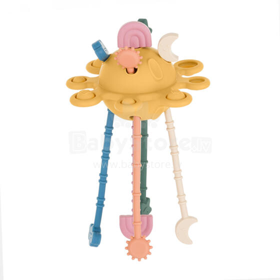 PETITE&MARS 601819 Silicone Sensory Toy Crazy Planet Intense Ochre 10 m+
