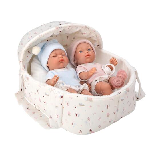 Arias Twin Babies with White Cradle, 26 cm