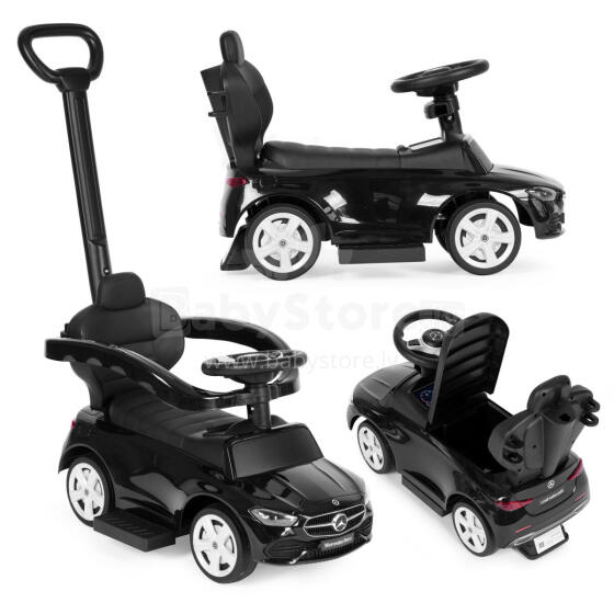 Ride-on pusher car Mercedes C CLASS interactive steering wheel guide black