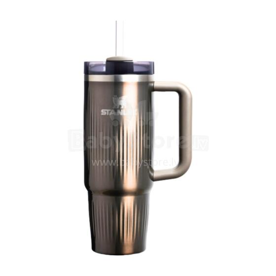 Thermos mug with straw The Quencher H2.0 Fluted Tumbler 0.89L metallic brown