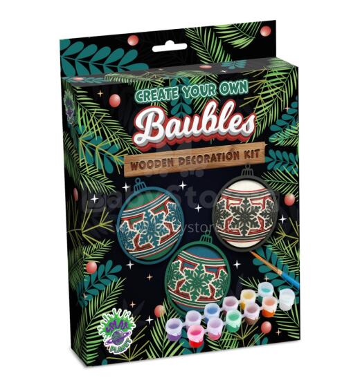 Splat Planet Wooden 3D Coloring Picture, Christmas Ornaments