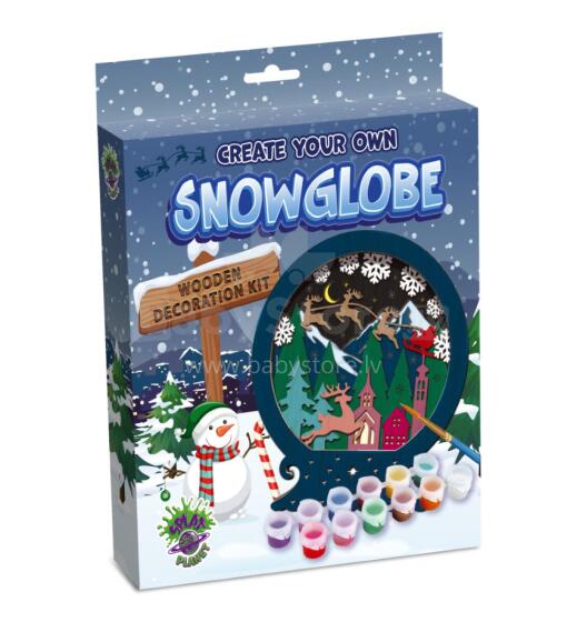 Splat Planet Wooden 3D Coloring Picture, Christmas Snow Globe