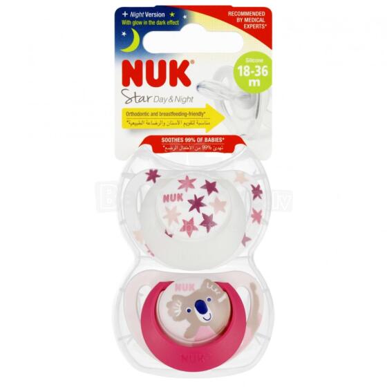 NUK 739735 Soothing Pacifier 18-36m D&N Pink/White 2 pcs. 541456