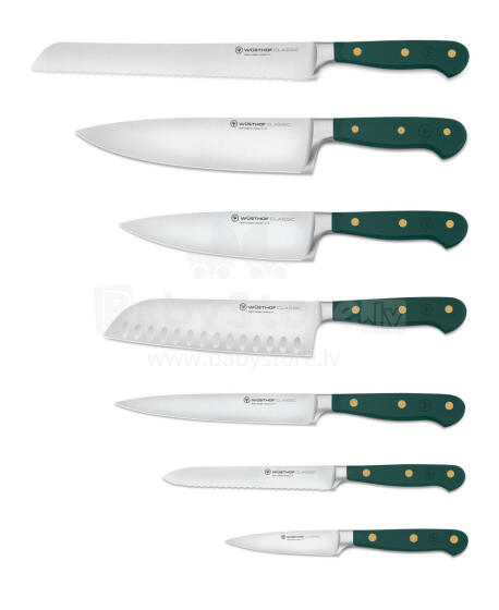 WUSTHOF 1091770717 Classic Colour Knife Block Set, 7pcs, fresh rosemary