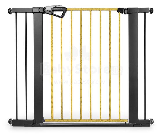 MILLY MALLY 6578 Safety Gate - Stair Barrier with Guardy 104 Extension Black Natural