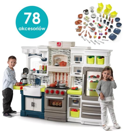 STEP2 Stylish Kitchen for Kids Elegant Edge with Accessories