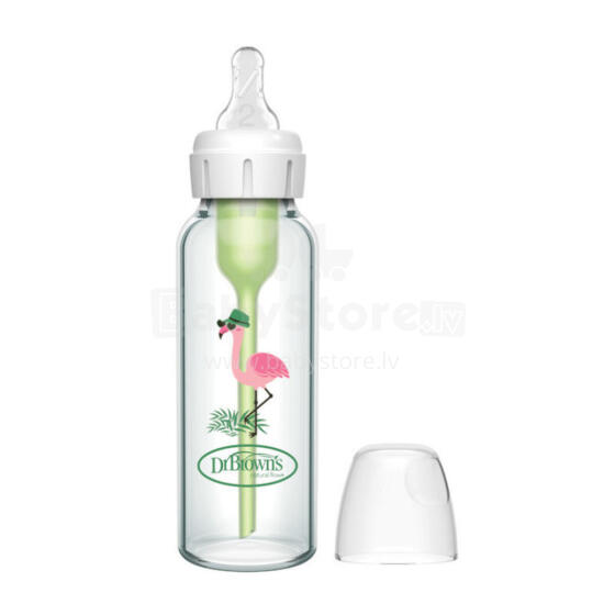SB81631 GLASS BOTTLE STANDARD 250ML OPTION PLUS FLAMINGO