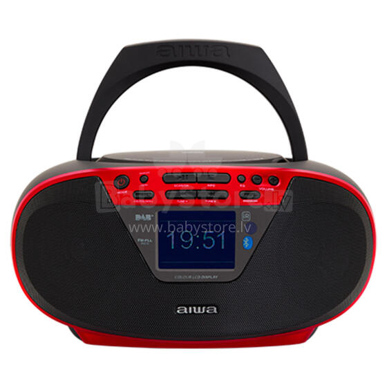 AIWA boombox sistēma ar bluetooth un TFT-LCD displeju, sarkans