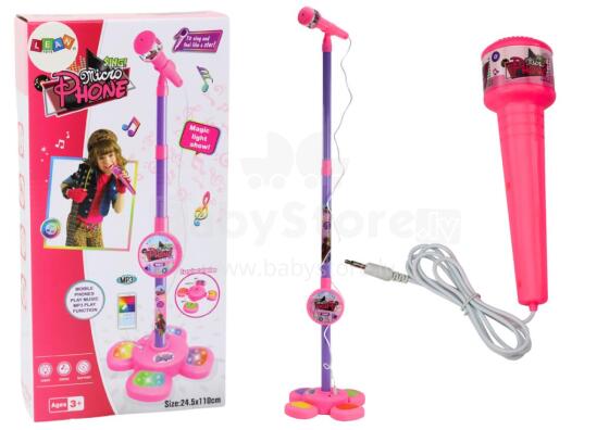 Microphone with Stand for Children, Adjustable, Pink