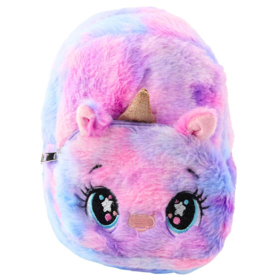 Children's Plush Unicorn Backpack Blue and Pink Pastel 20cm 3L