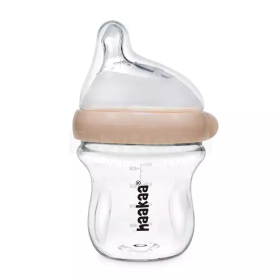 Haakaa Glass Baby Bottle Art.BHK138-P Feeding bottle 120 ml.