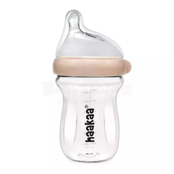 Haakaa Glass Baby Bottle Art.BHK139-P Feeding bottle 120 ml.
