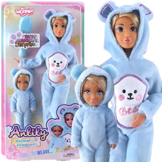 WOOPIE ROYAL Dolls in Blue Bear Jumpsuits Set of 2