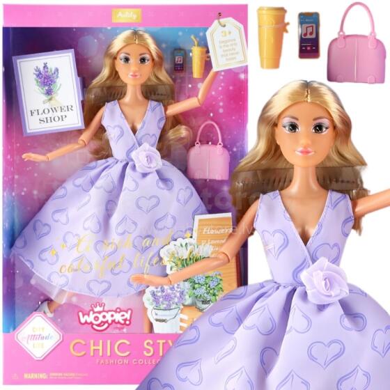 WOOPIE ROYAL Doll Lily Long Blonde Hair 30 cm Lavender Dress Accessories