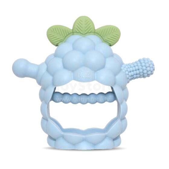 RaZberry Grip Silicone Teether, Blue, RaZbaby