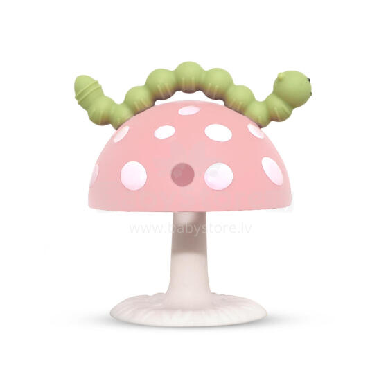 Chompy Teether with Suction Base, Pink, RaZbaby