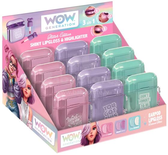 WOW GENERATION lūpu spīdums, 3 in 1, sortiments., WOW00133