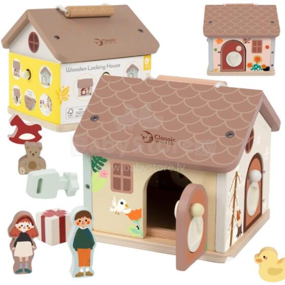 CLASSIC WORLD Wooden Educational Sensory House with Locks and Keys 11pcs