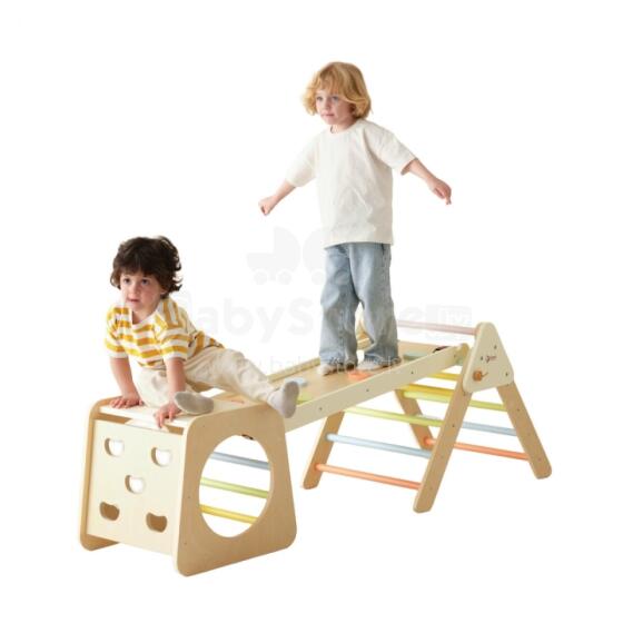CLASSIC WORLD Wooden Climbing Set Triangle Montessori 5-in-1 - Indoor Playground Gym for Children
