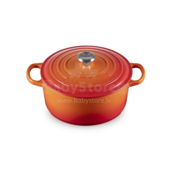 Cast iron pot round &Oslash;34cm / 12L orange