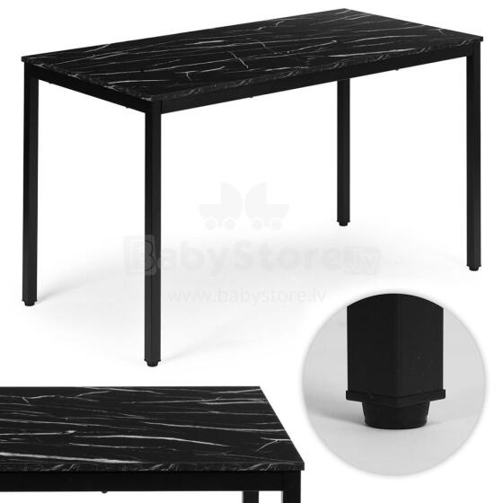 Table for Kitchen Dining Room for 4-5 People Computer Desk 120x60 cm Black Marble ModernHome